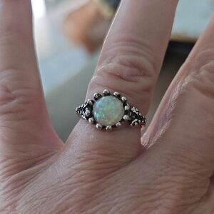 Elegant Silver Opal Ring